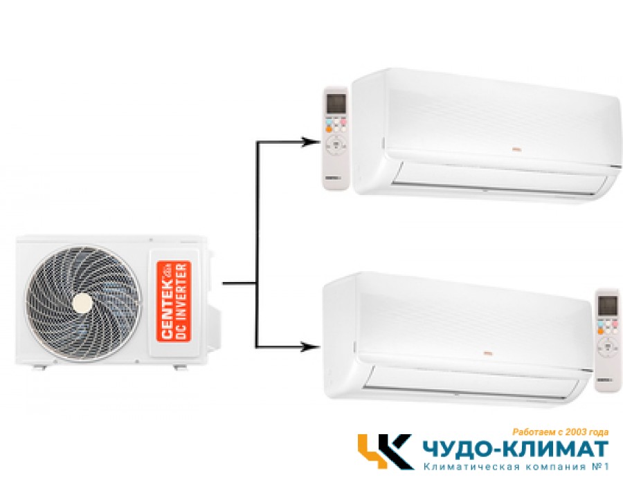 Мульти сплит-система Centek CT-66AM2-H18/4DR3C/CT-66AMWM-H09/4R3B(FX)*2