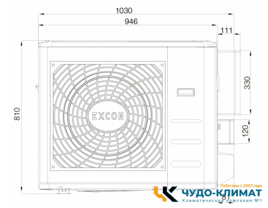 Кассетный кондиционер Excon CR-01-1022