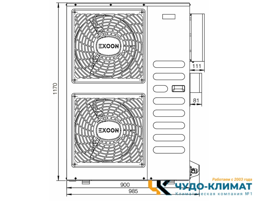 Кассетный кондиционер Excon CR-01-1622