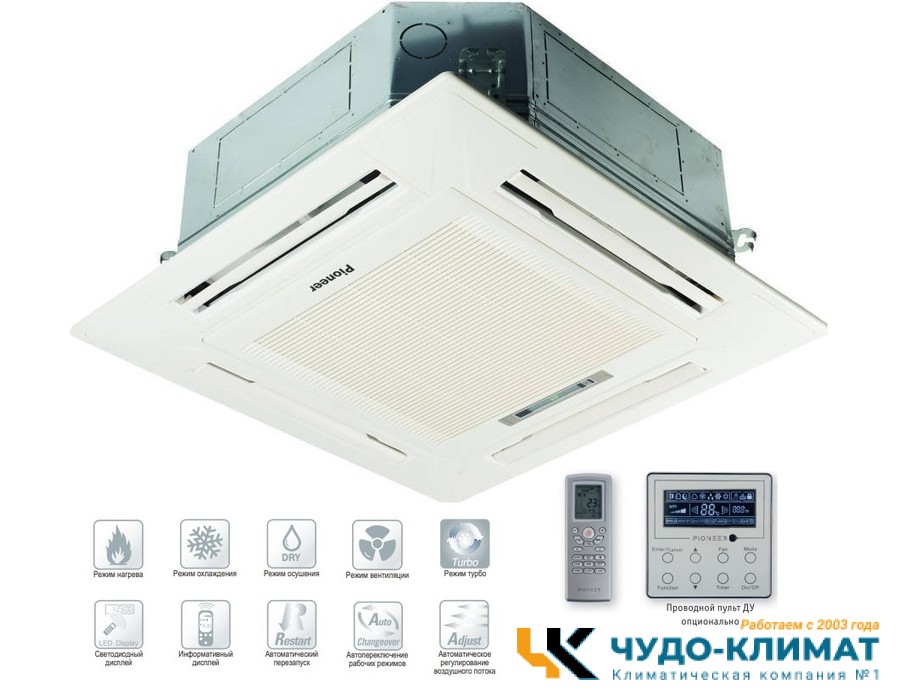 Кассетный внутренний блок мульти сплит-системы Pioneer KCMS12B/TC03