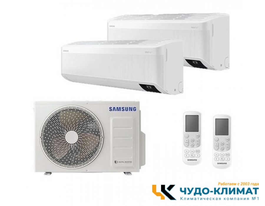 Мульти сплит-система на 2 комнаты Samsung Free Match AJ050TXJ2KH/EA/AJ025TNTDKH/EA*2