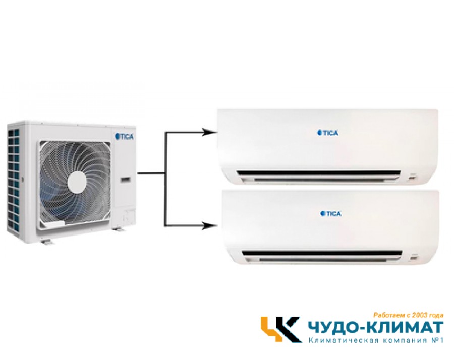 Мульти сплит-система на 2 комнаты TICA TIMS080CSREC/TMVW040ACB*2шт