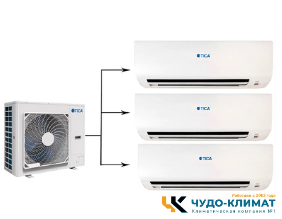 Мульти сплит-система на 3 комнаты TICA TIMS112CSREC/TMVW036ACB*3шт