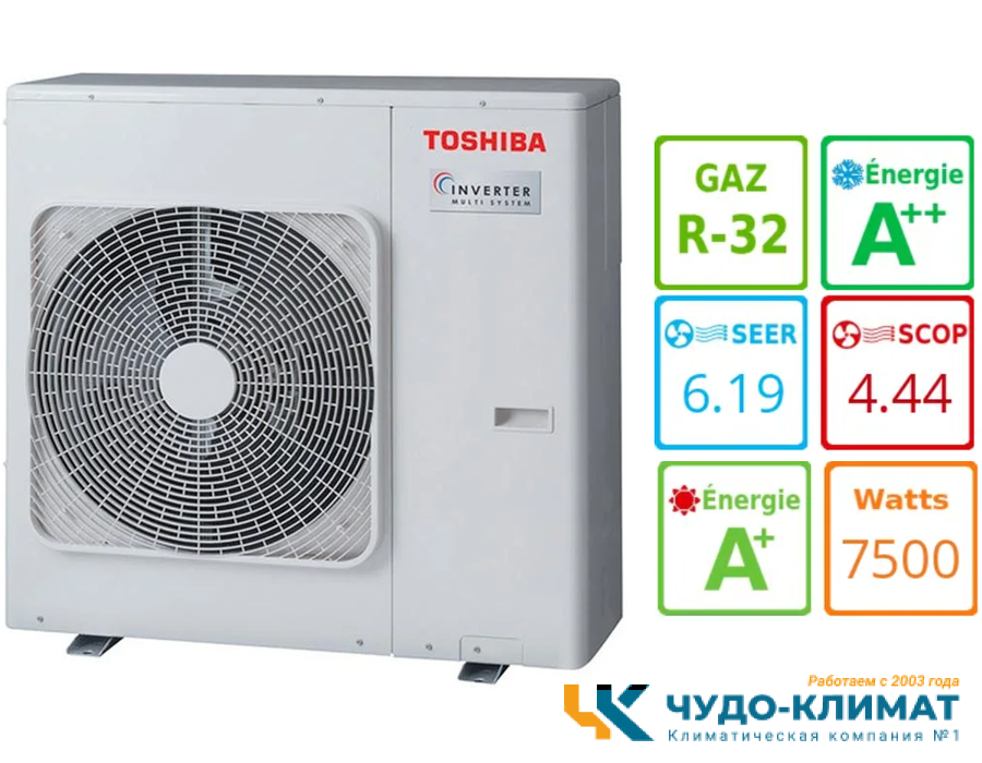 Внешний блок мульти сплит-системы на 3 комнаты Toshiba RAS-3M26G3AVG-E