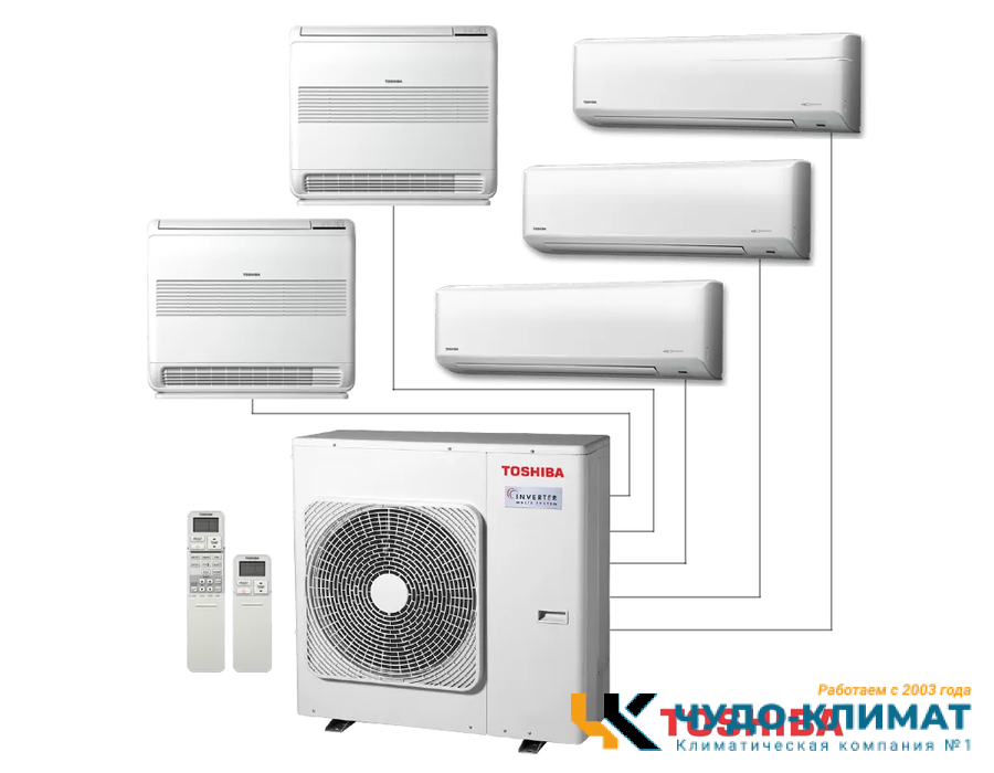 Внешний блок мульти сплит-системы на 5 комнат Toshiba RAS-5M34G3AVG-E